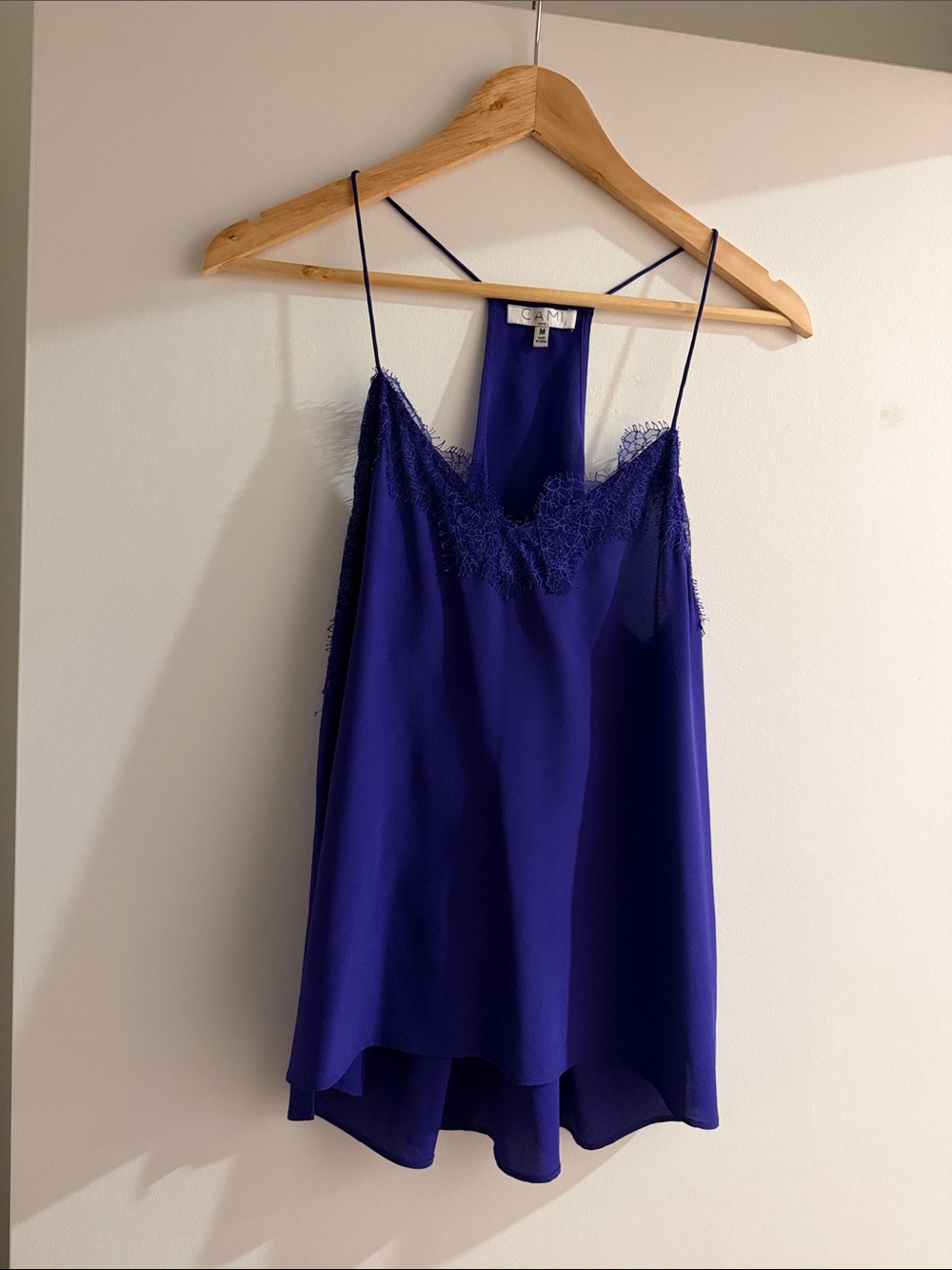 Cami NYC Silky Lace-Trim Cami Tank Top - Deep Purple